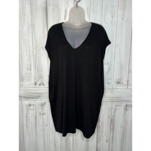 WILFRED FREE‎ ARITZIA BLACK OVERSIZED LAGENLOOK POCKETS STRETCH KNIT DRESS XS